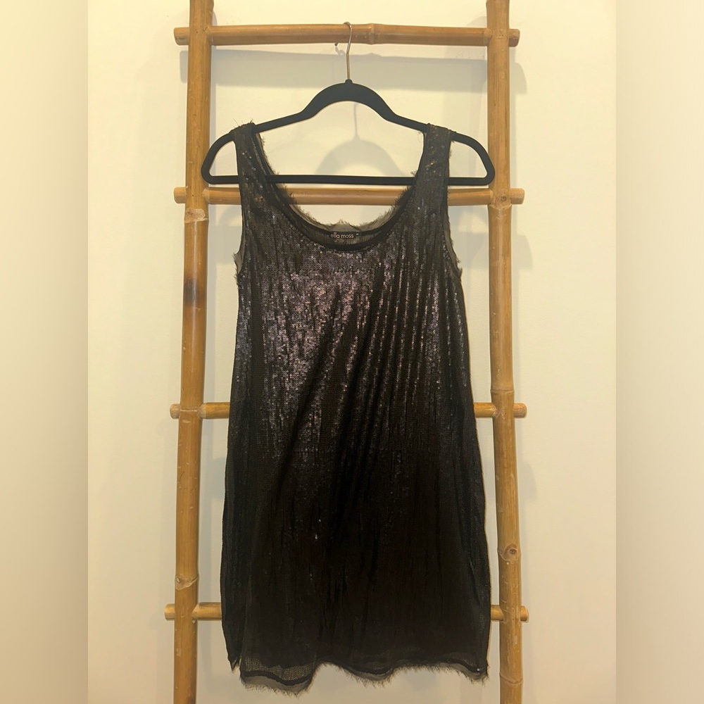 Vintage Ella Moss Black Sequin Dress